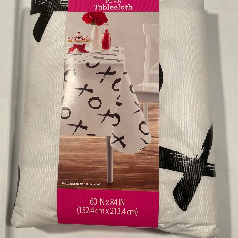 Celebrate It Valentines Day Black and White Tablecloth